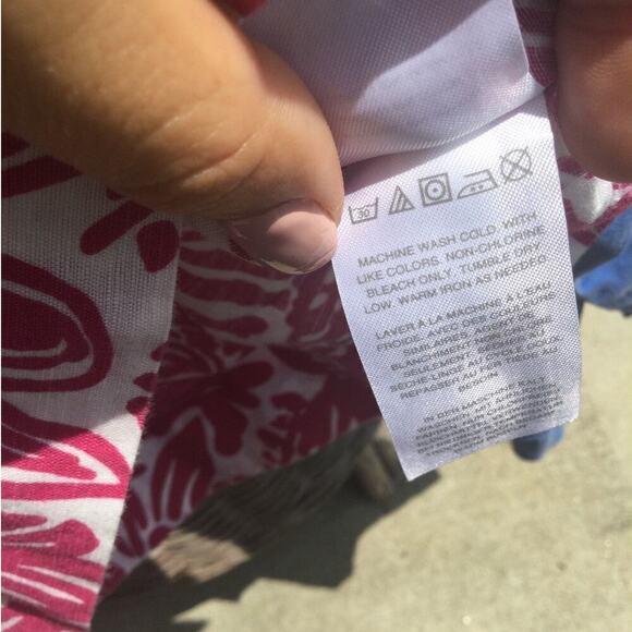 Crewcuts girls dress size 5 linen ruffle pink white preppy coastal beachy flower - Picture 9 of 10